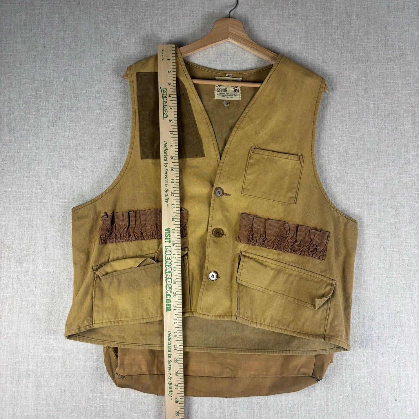 Vintage Nesco Hunting Vest With Game Pouch Made in Japan XL
