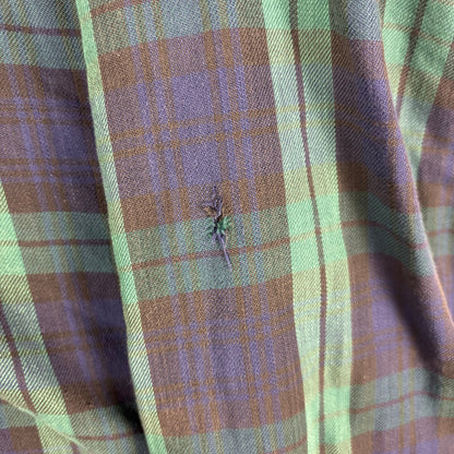 Vintage LL Bean Green Plaid Thinsulate Quilted Distressed Flannel XXL Jacket