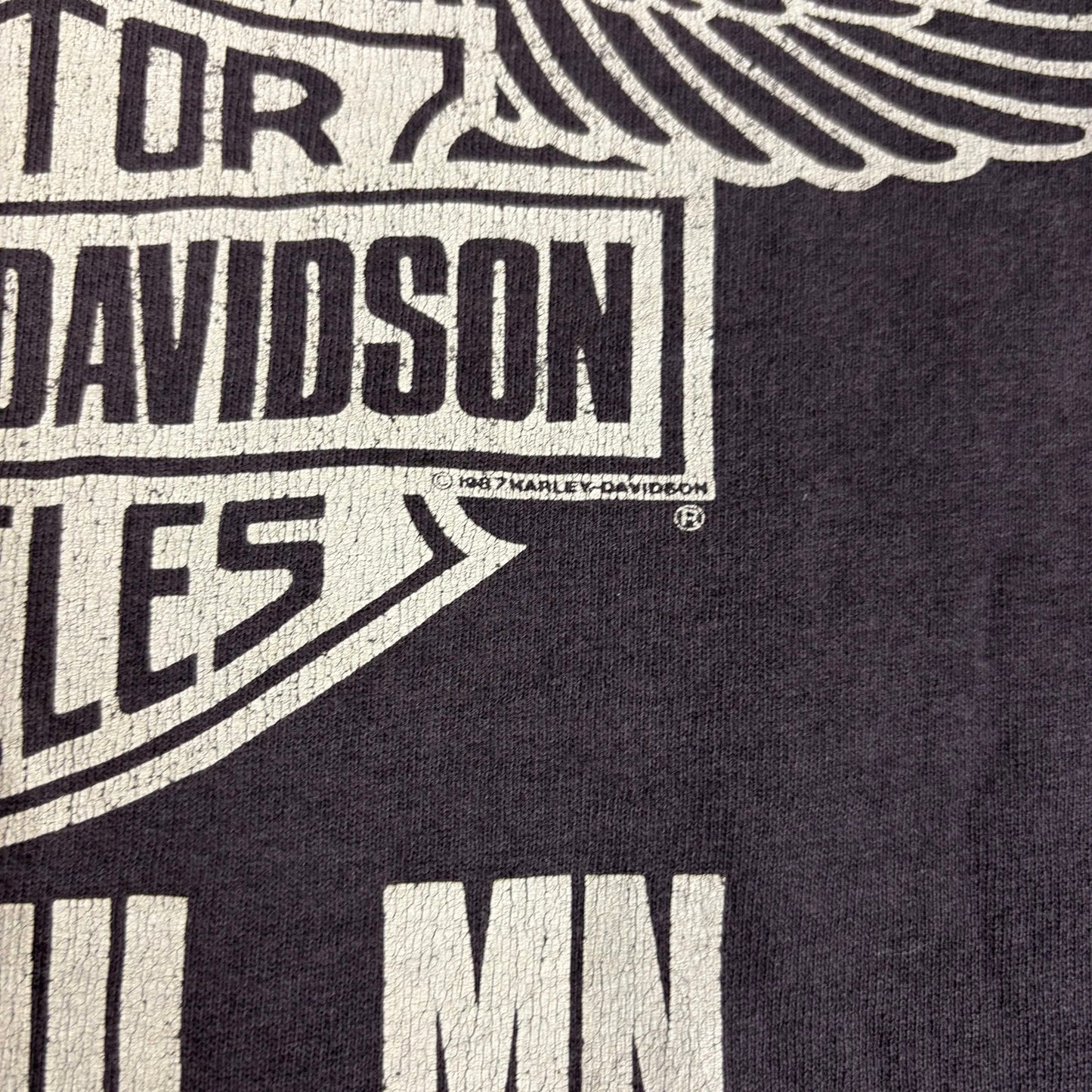 Vintage Harley Davidson Faded Distressed 1986 Born in the USA Shirt Large