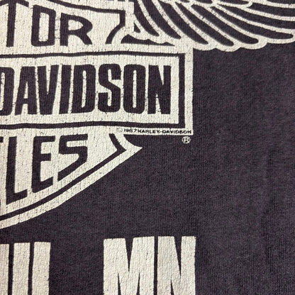 Vintage Harley Davidson Faded Distressed 1986 Born in the USA Shirt Large