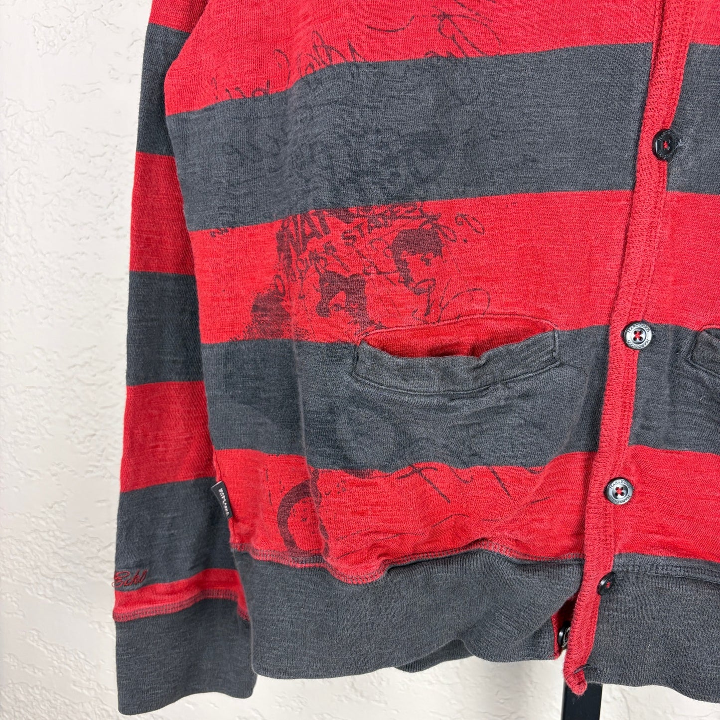 Marc Ecko Cut And Sew Gothic Emo Freddy Kruger Large Cardigan
