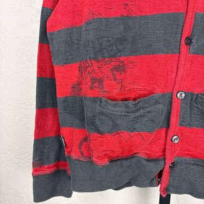 Marc Ecko Cut And Sew Gothic Emo Freddy Kruger Large Cardigan