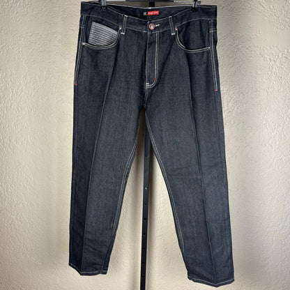 Y2K Red Ape Dark Wash Baggy Skater Sz 38 Embroidered Jeans Denim