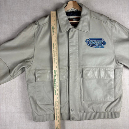 Vintage Lugz Authentic Embroidered Leather Jacket Large