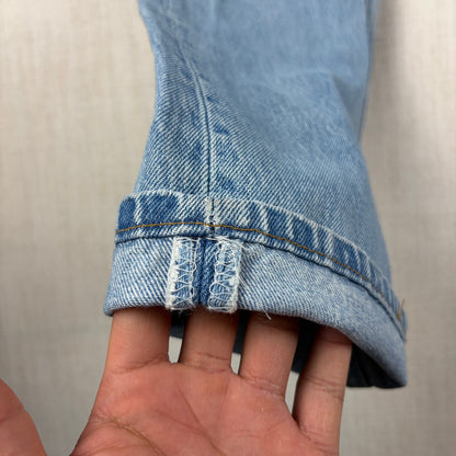 Vintage Levis Button Fly 501 Jeans 90s Light Wash 33x32 Slim Fit Jeans