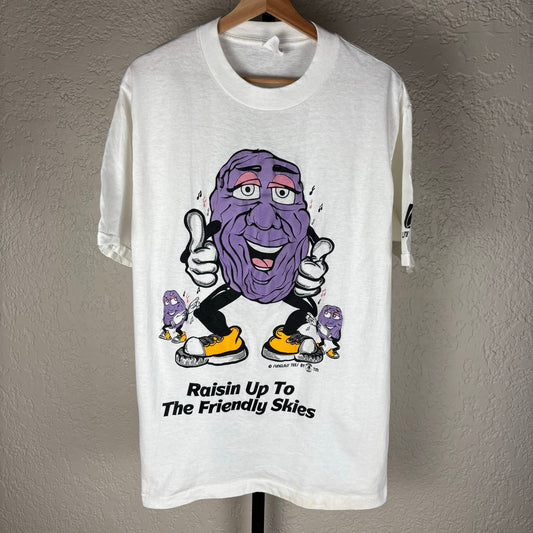 Vintage California Raisins 80s Puff Print United Large Tee