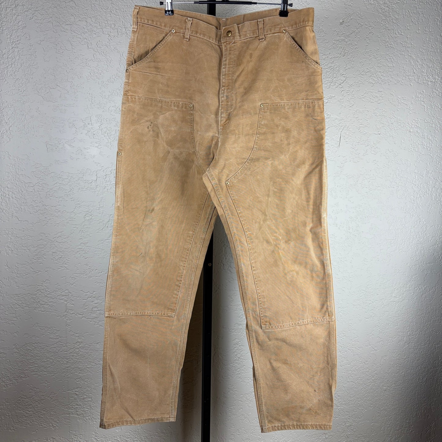 Vintage Carhartt 1970s 80s Tan Double Knee Carpenter Sz 39 Duck Canvas Pants