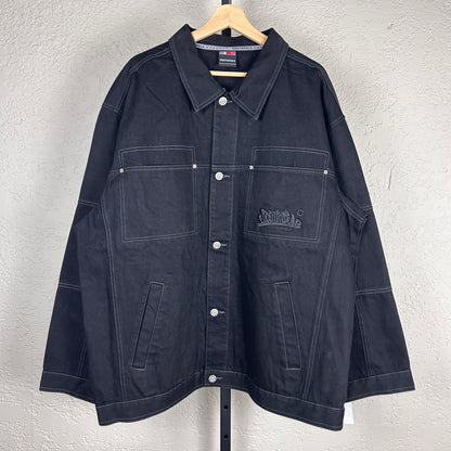 Southpole CRAZY Y2K NWT XL Embroidered Black Denim Jacket