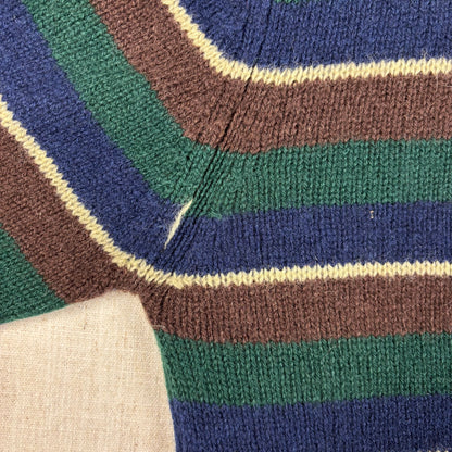 Vintage Lord Jeff Shetland Wool Striped Knit Medium Sweater