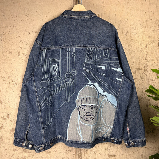 CRAZY South Pole Big Logo Embroidered NWT Y2K XL Jean Jacket