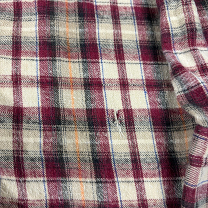 Vintage Lee Western Pearl Snap 70s Extra Long Tail Medium Distressed Plaid Shirt