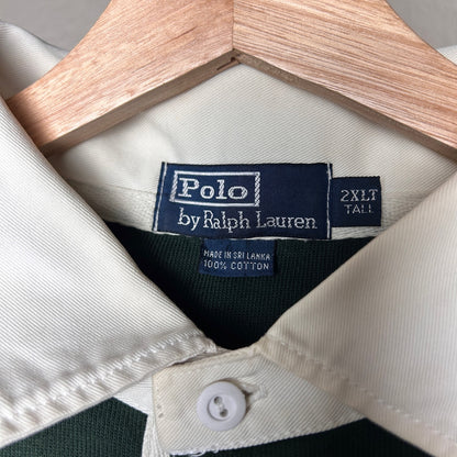 Polo Ralph Lauren Rugby Polo Forest Green 2XL Tall Elbow Patch Longsleeve Shirt