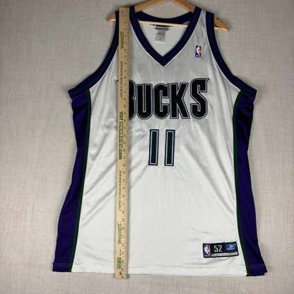Vintage TJ Ford Milwaukee Bucks Reebok Sewn #11 Authentic Sz 52 Jersey