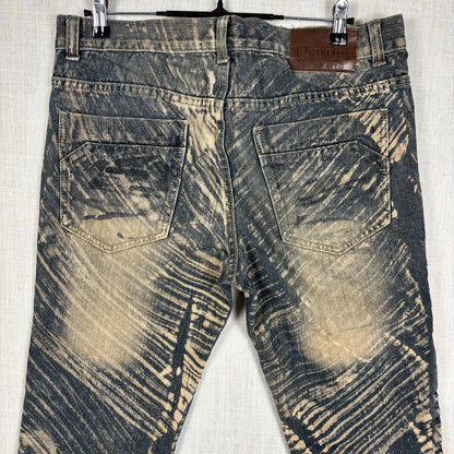 Denim and Rivets Abstract Acid Wash Distressed Sz 34 Cotton Jeans