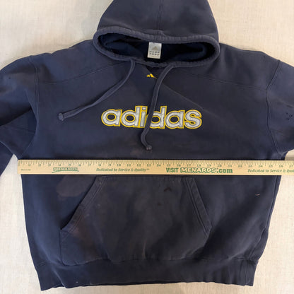 Vintage Faded Distressed Adidas Y2K Boxy XL Bleached Hoodie