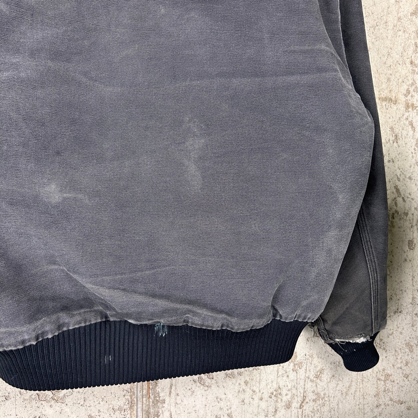 L 00s Carhartt Perfectly Faded Charcoal Hooded Jacket