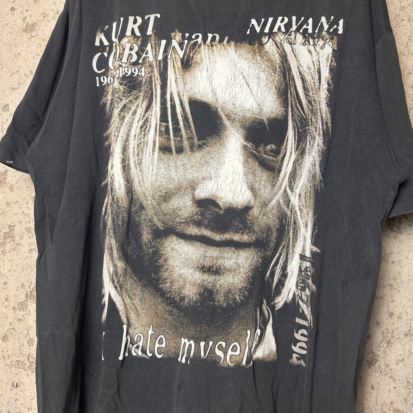 Kurt Cobain RARE 1994 Memorial Nirvana "I Hate Myself" XL Single Stitch Tee