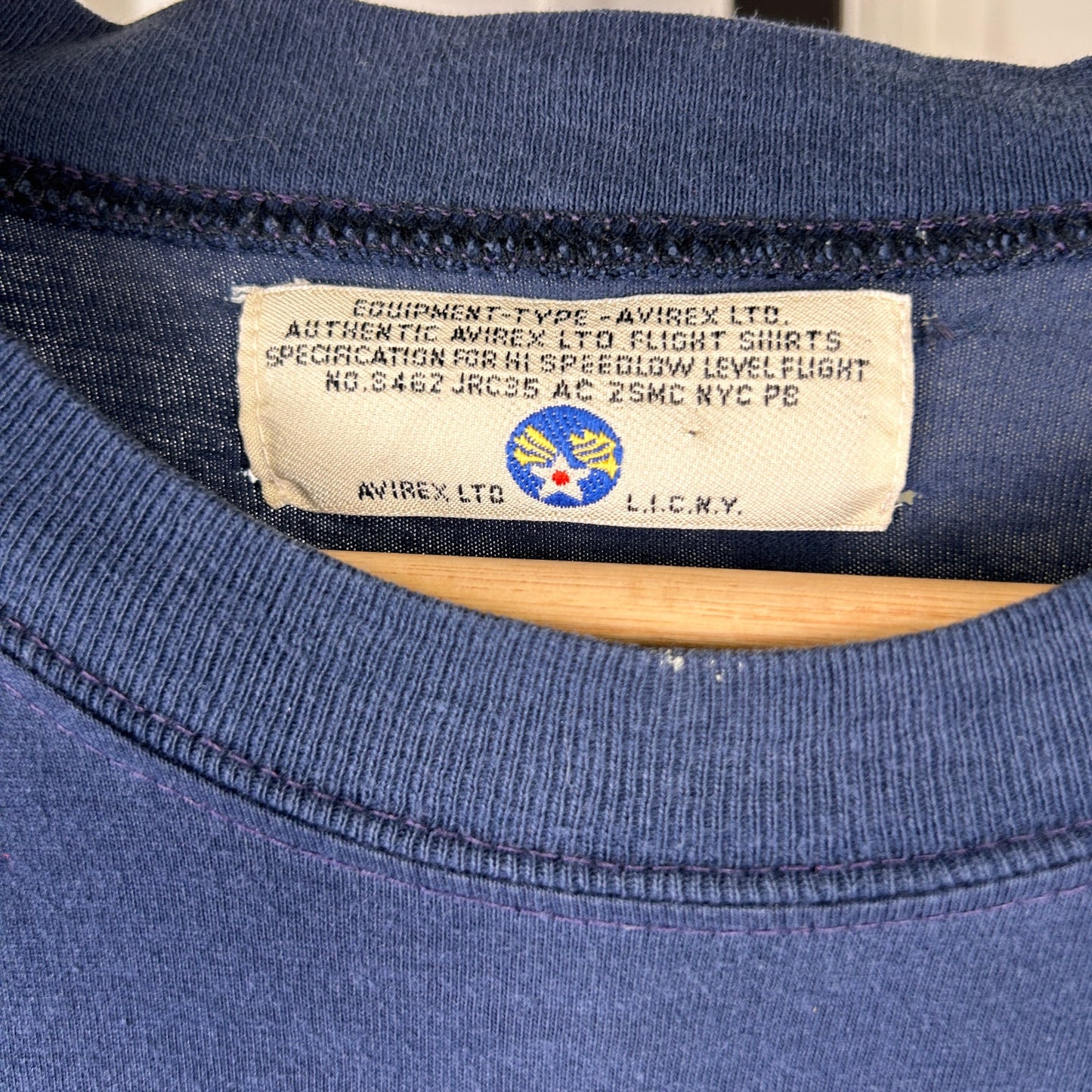 Avirex New York Fitness Club Vintage Gym Streetwear Large Flight Shirt