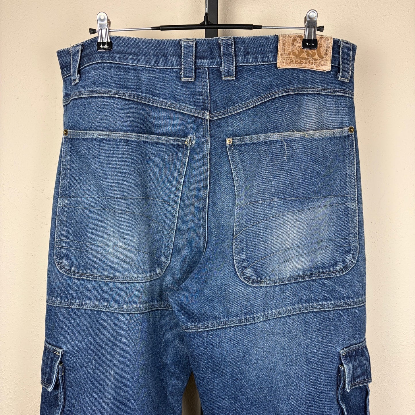Vintage JNCO Style Loco Street Whiskered Baggy Skater Sz 38 Y2K Jeans