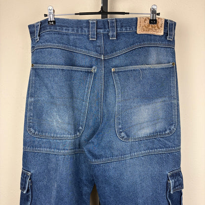 Vintage JNCO Style Loco Street Whiskered Baggy Skater Sz 38 Y2K Jeans