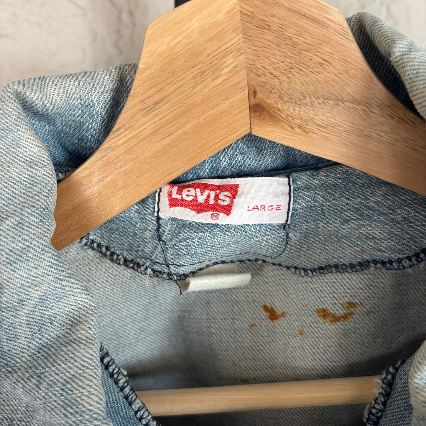 Levis 1970s Orange Tab Denim Split Tail 70671 USA Made Womens Large Chore Jacket
