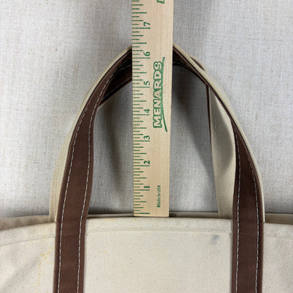 LL Bean Boat and Tote Bag Canvas Brown White Vintage 90s