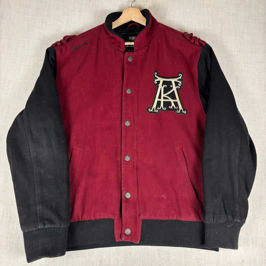 Akademiks Varsity Y2K 1999 Two Tone Embroidered Bomber Jacket XL