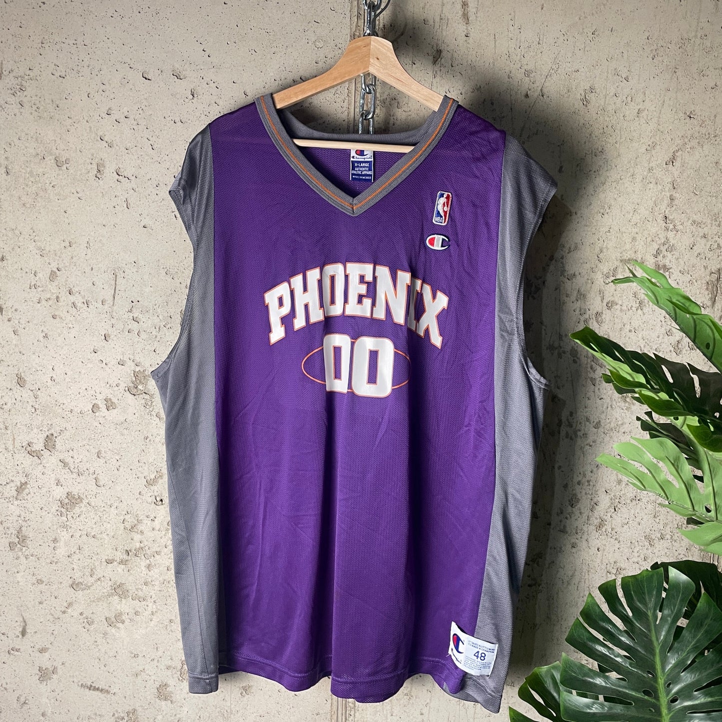 Tony Delk Phoenix Suns Rare Champion Vintage XL #00 Jersey