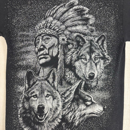 Vintage Native American AOP Wolf Pack Large Shirt