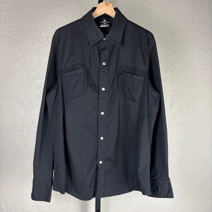 Lip Service Goth Perforated Mesh Trim Punk XXL Tripp Style Button Up Shirt