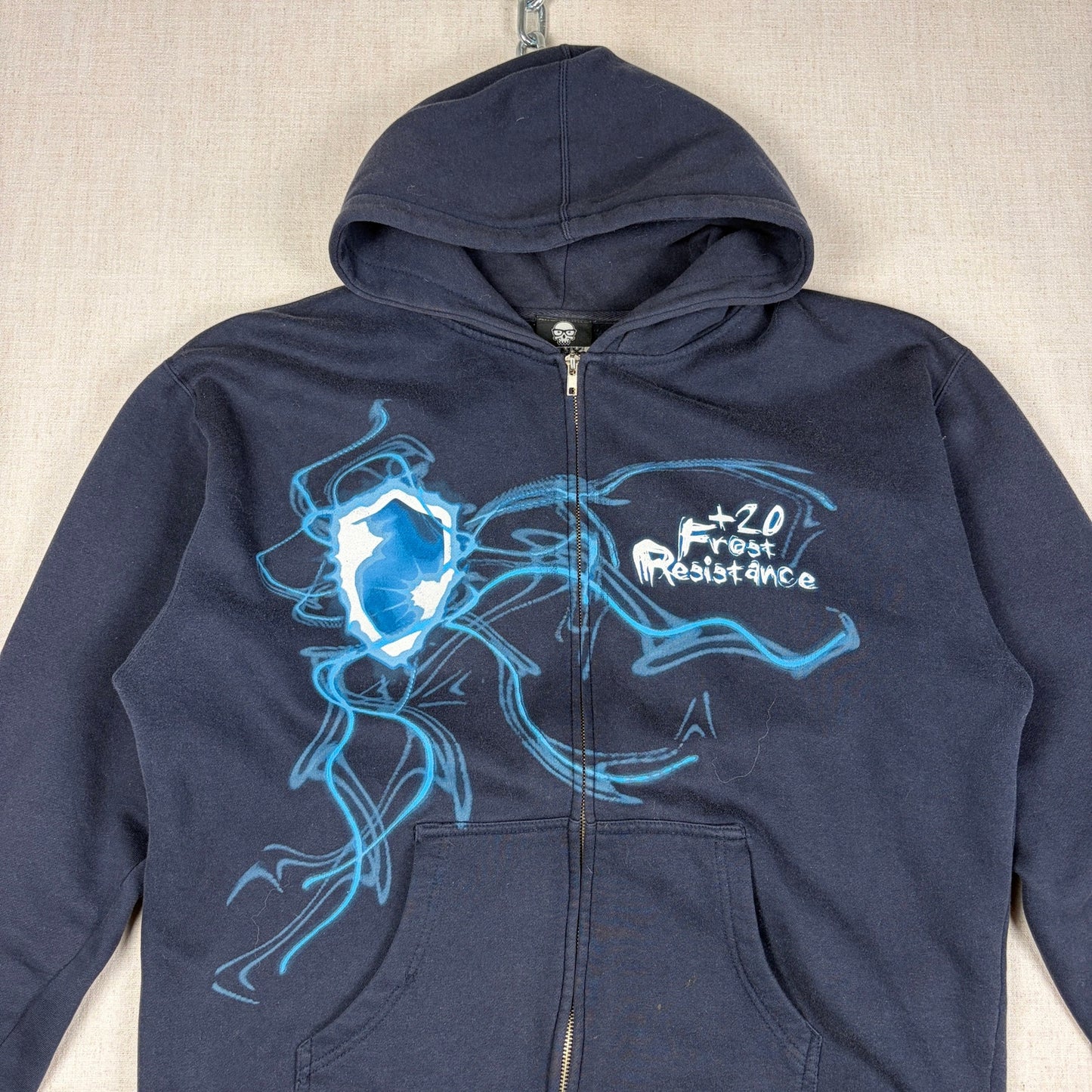 World of Warcraft Y2K Frost Resistance Blizzard Jinx Large Zip Up Hoodie