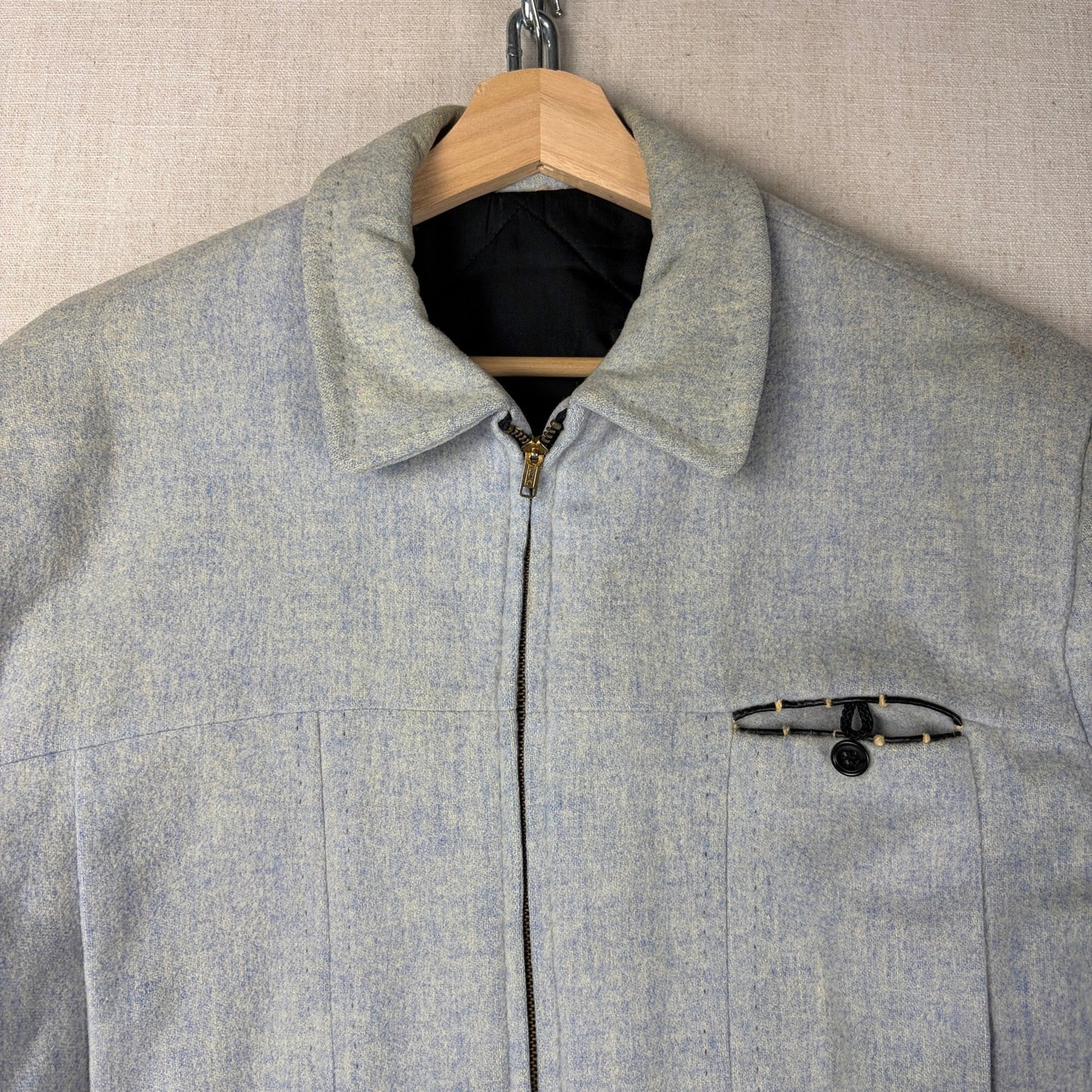 Vintage 1950s Rockabilly Fleck Pocket Loop Sport Ricky Jacket Large
