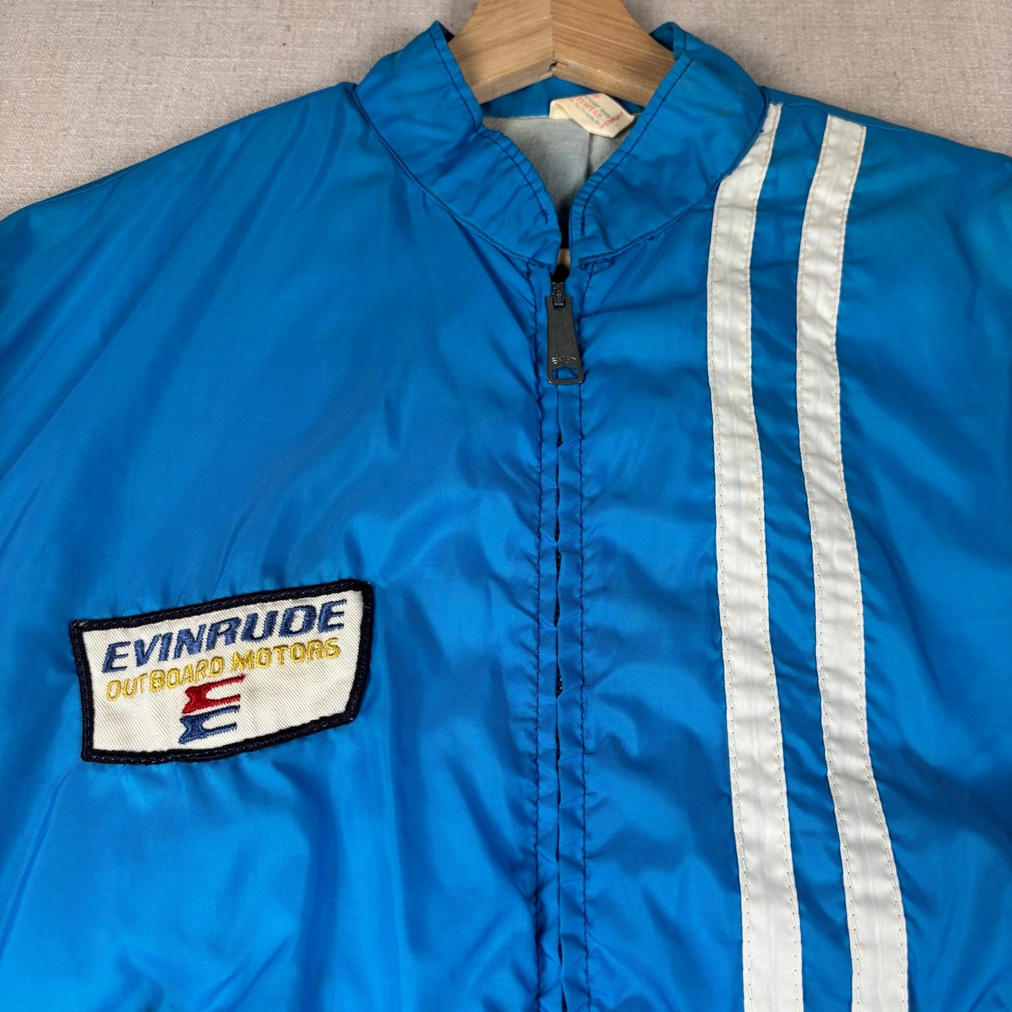 Vintage Evinrude Outboard Motors Louisville Racing Striped Windbreaker Medium