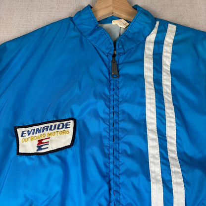 Vintage Evinrude Outboard Motors Louisville Racing Striped Windbreaker Medium