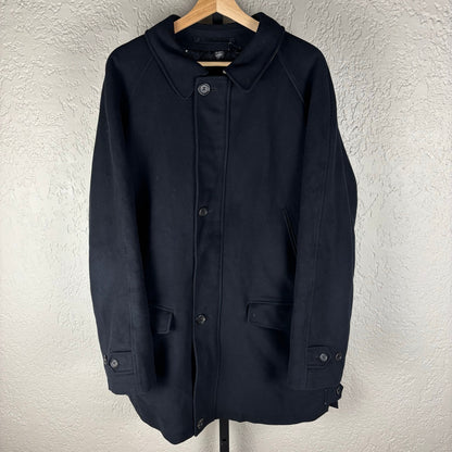 Burberry London Black Cashmere Nova Check Wool Quilted Coat XL