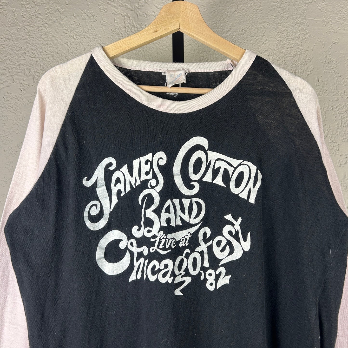 James Cotton Band 1982 RARE Live at Chicagofest Vintage Raglan Shirt