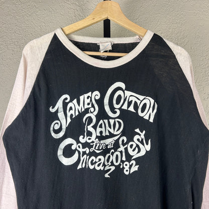 James Cotton Band 1982 RARE Live at Chicagofest Vintage Raglan Shirt