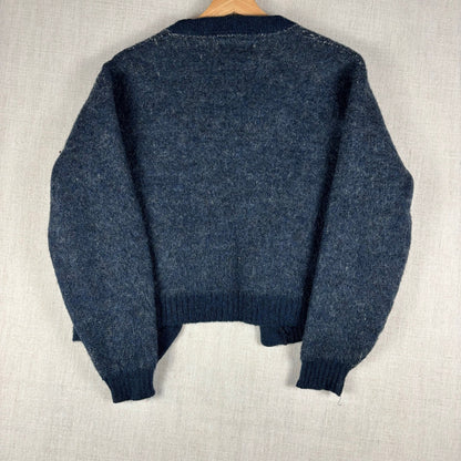 Vintage Mohair Wool 1960s Argyle Diamond Puritan Cardigan Size 44