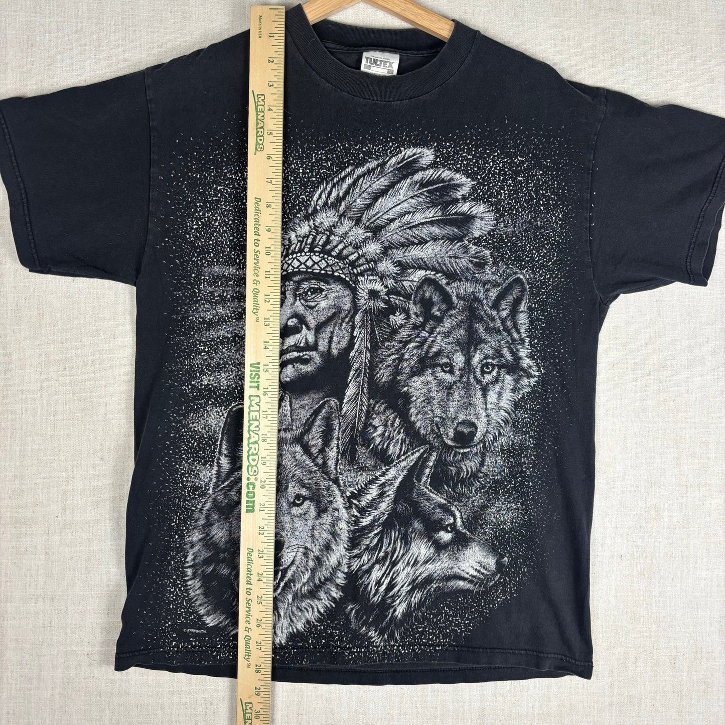 Vintage Native American AOP Wolf Pack Large Shirt
