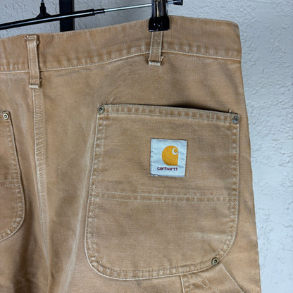 Vintage Carhartt 1970s 80s Tan Double Knee Carpenter Sz 39 Duck Canvas Pants