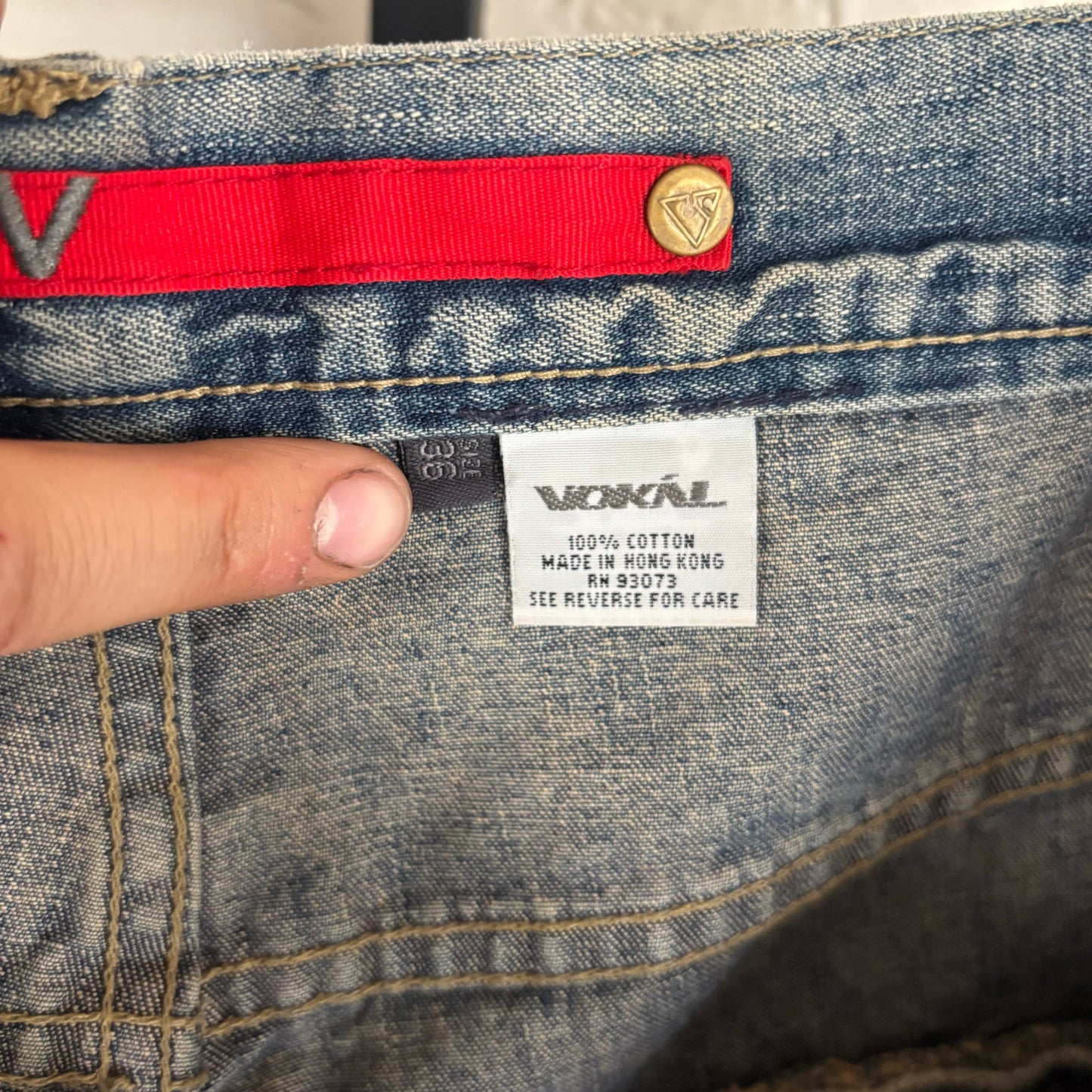 Vokal Classics Y2K Embroidered Baggy Sz 36 Skater Distressed Jeans