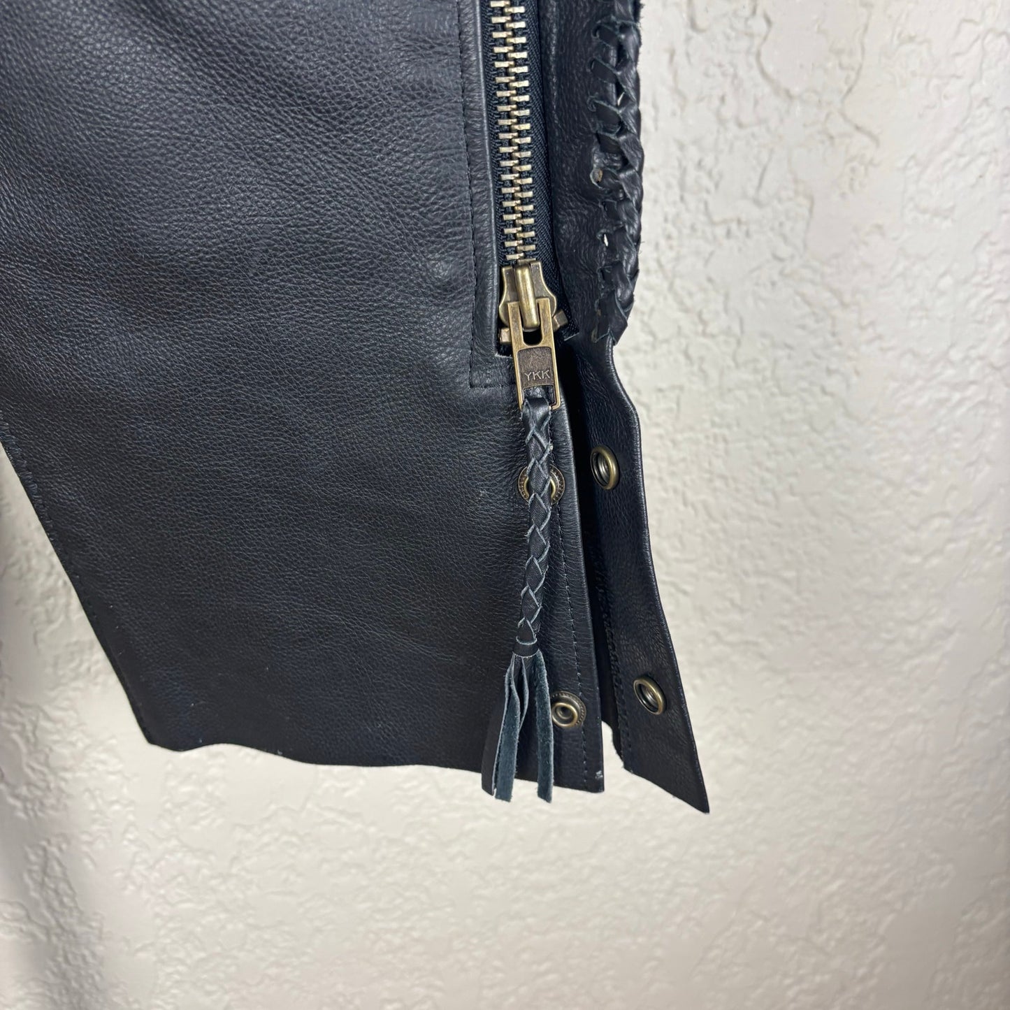 Unik Leather Motorcycle Biker Chaps Small Zip Up Pants