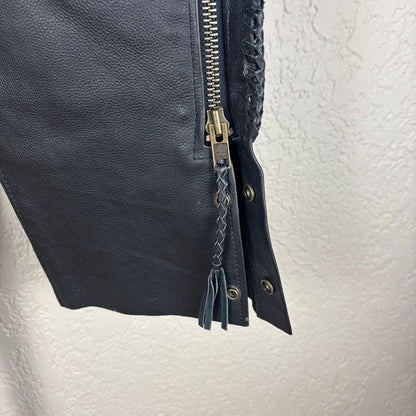 Unik Leather Motorcycle Biker Chaps Small Zip Up Pants