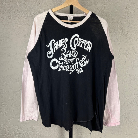 James Cotton Band 1982 RARE Live at Chicagofest Vintage Raglan Shirt Medium