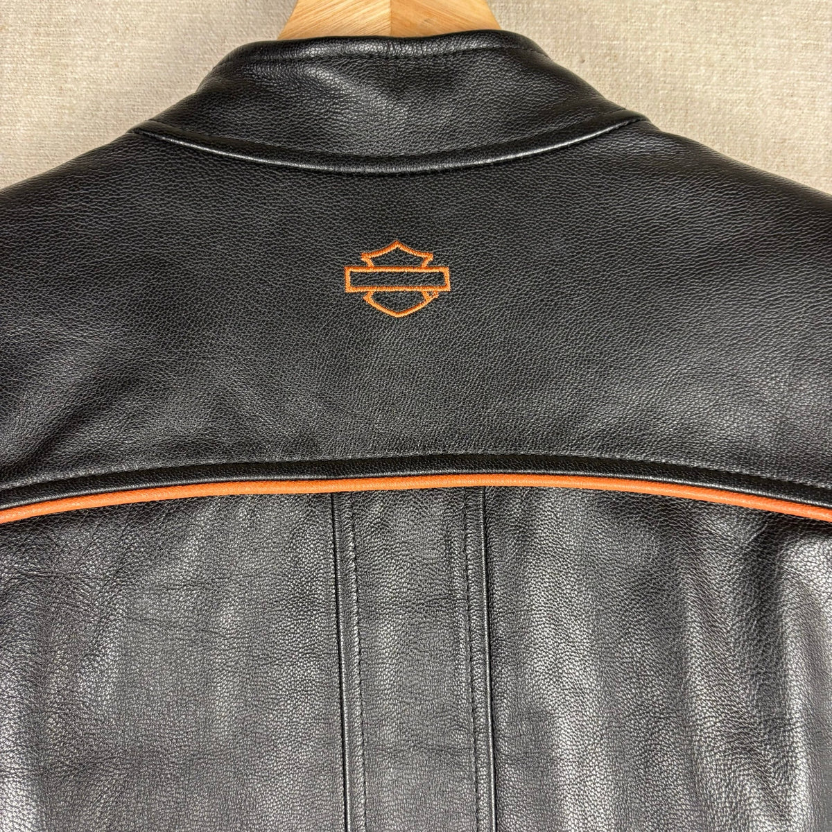 Harley Davidson Spellout Leather Jacket Womens Large