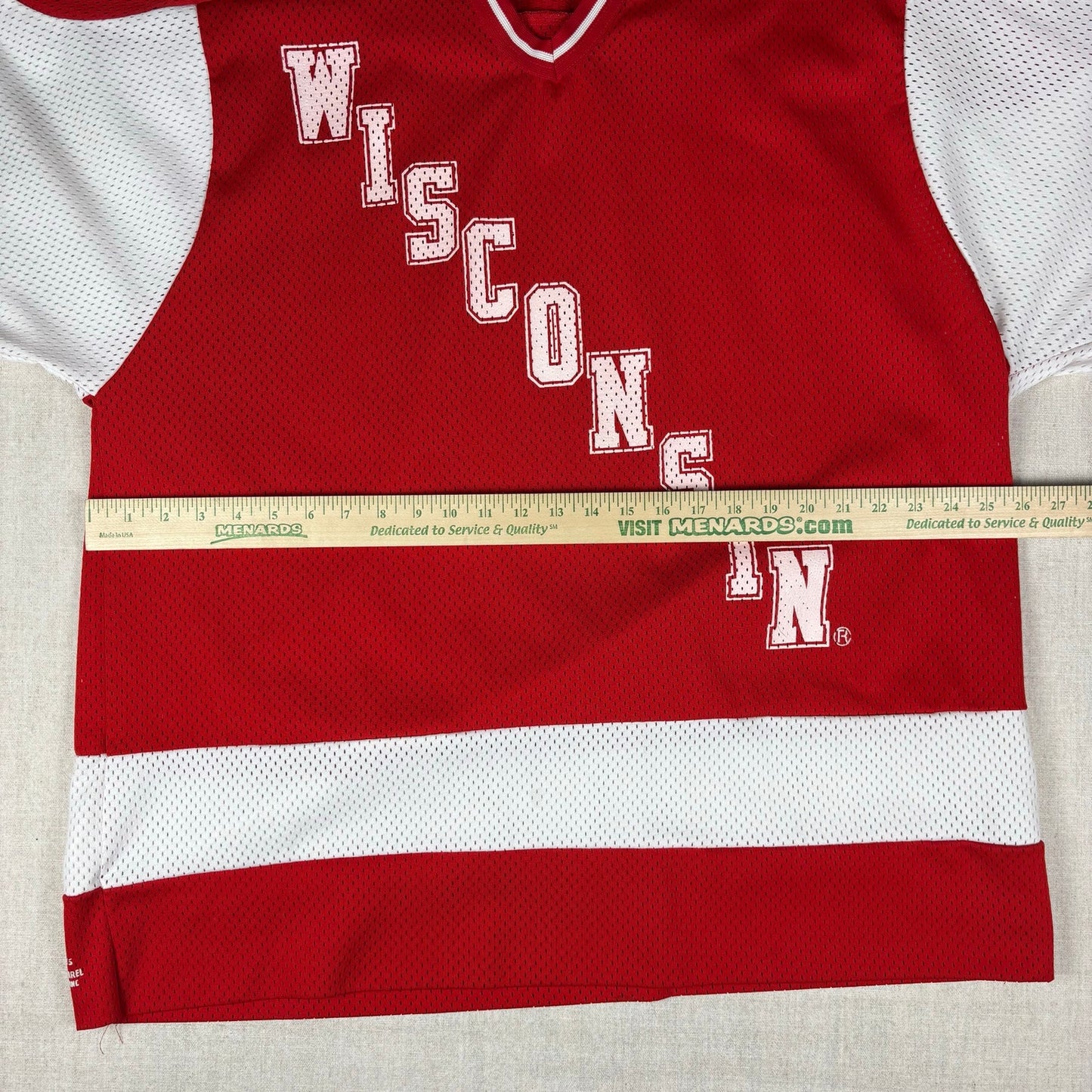 Vintage Wisconsin UWM Badgers KSA Koronis Spell Out Hockey Jersey XL
