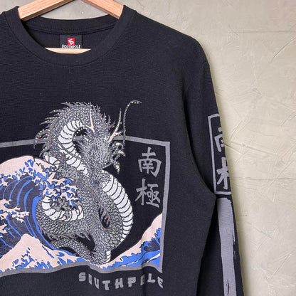 CRAZY South Pole Rhinestone Dragon M Y2K Thermal Longsleeve