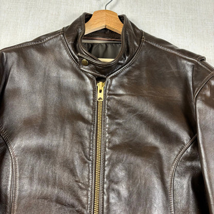Vintage 1970s Brown Leather Biker Motorcycle Talon Zipper Sz 52 Jacket