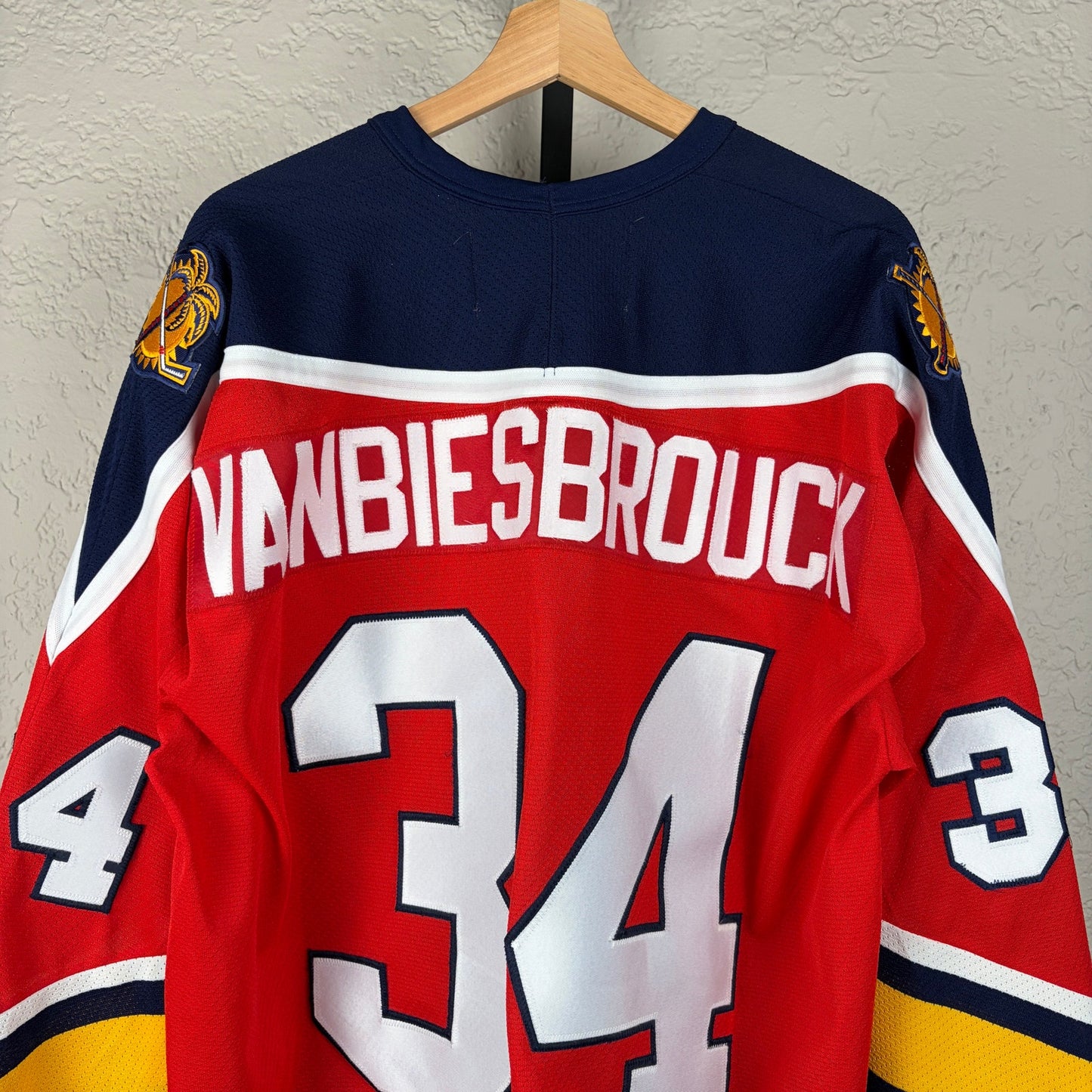 John Vanbiesbrouck Vintage Sewn CCM Hockey Jersey Florida Panthers XL