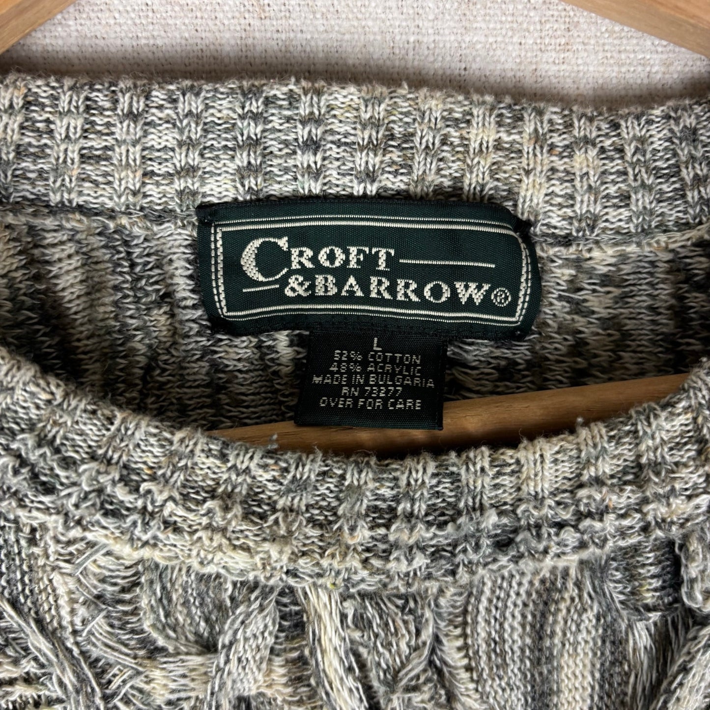 Vintage Coogi Style Croft And Barrow 3D Knit Large Sweater